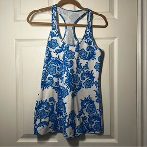 Lululemon Blue and White Tank Top Size 4